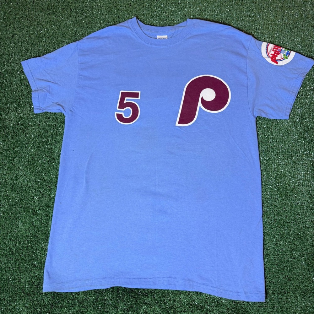 Gildan Philadelphia Phillies Williams 5 Powder Blue Graphic T-Shirt Mens Medium